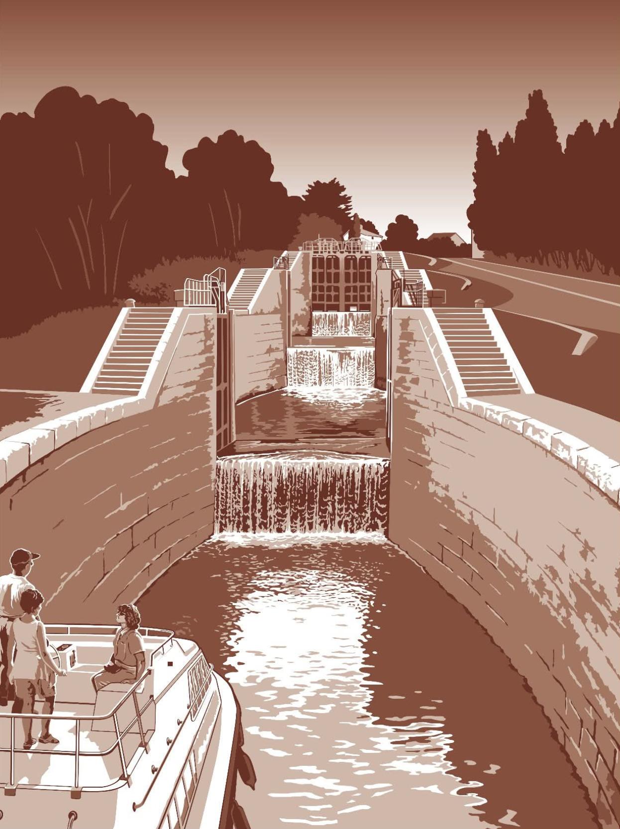 Photo du panneau : écluses de Fonseranes